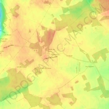 Carte topographique Rocheux, altitude, relief