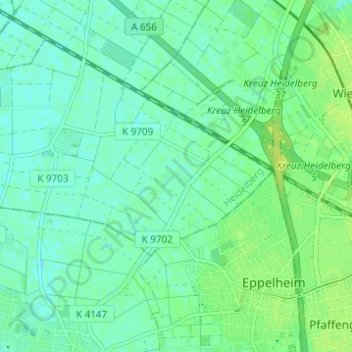 Carte topographique Hessenhöfe, altitude, relief
