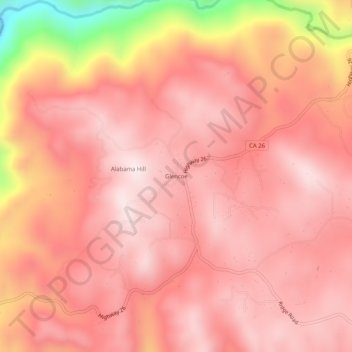 Carte topographique Glencoe, altitude, relief