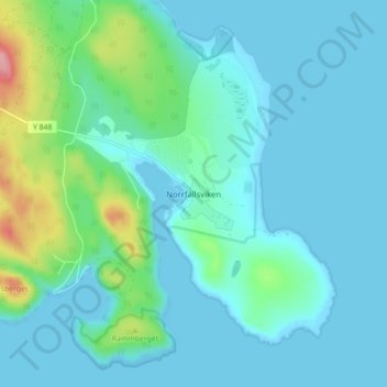 Carte topographique Norrfällsviken, altitude, relief