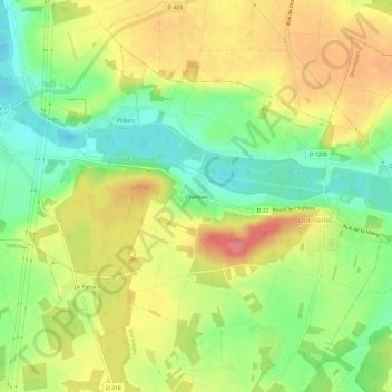 Carte topographique Challeau, altitude, relief