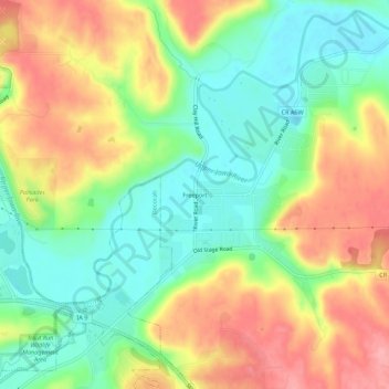 Carte topographique Freeport, altitude, relief