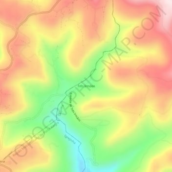 Carte topographique Três Irmãos, altitude, relief