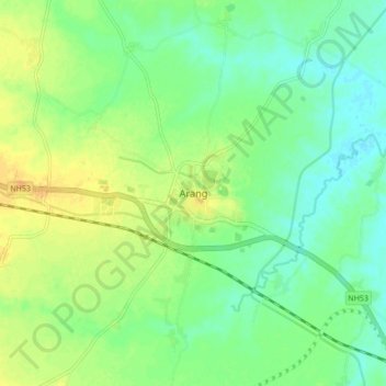 Carte topographique Arang, altitude, relief