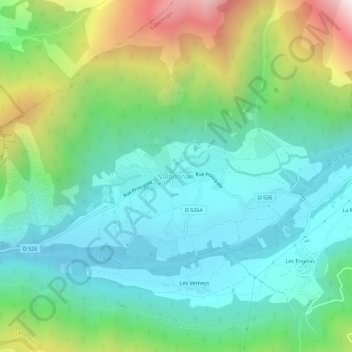 Carte topographique Valbonnais, altitude, relief