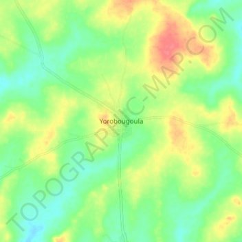 Carte topographique Yorobougoula, altitude, relief