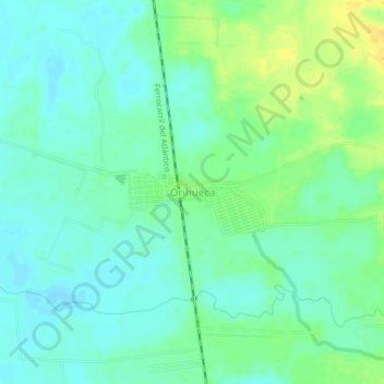 Carte topographique Orihueca, altitude, relief