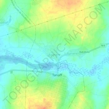Carte topographique Baghère, altitude, relief