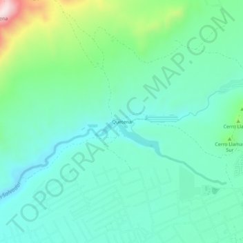 Carte topographique Quetena, altitude, relief