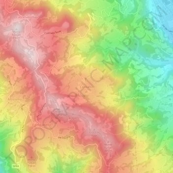 Carte topographique Cerealto, altitude, relief