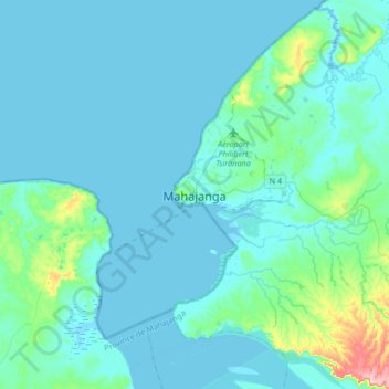 Carte topographique Mahajanga, altitude, relief