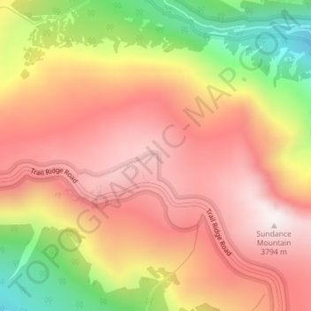 Carte topographique Tundra Communities Trail, altitude, relief
