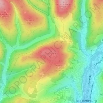 Carte topographique Burgfeld, altitude, relief