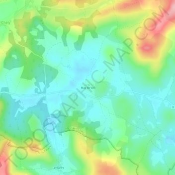 Carte topographique Mas de Val, altitude, relief