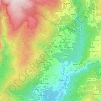 Carte topographique Grou, altitude, relief