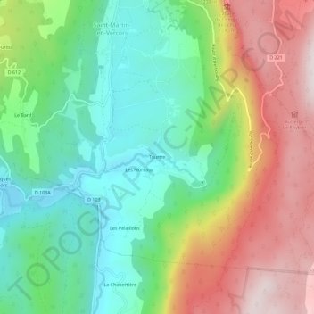 Carte topographique Tourtre, altitude, relief
