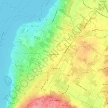 Carte topographique Saint-Maurice, altitude, relief