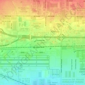 Carte topographique Guasti, altitude, relief