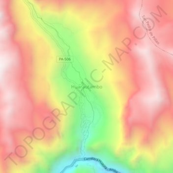 Carte topographique Huarautambo, altitude, relief