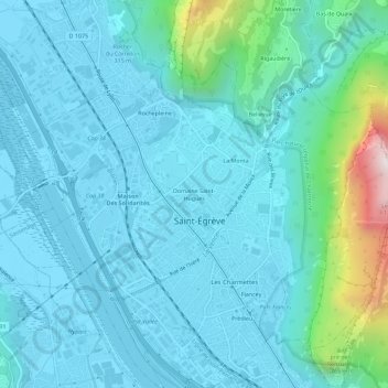 Carte topographique Domaine Saint-Hugues, altitude, relief