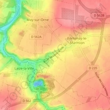 Carte topographique Le Val, altitude, relief