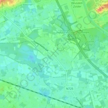 Carte topographique Thiewinkel, altitude, relief