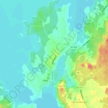 Carte topographique Heden, altitude, relief