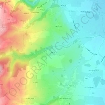 Carte topographique Le Bost, altitude, relief