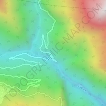 Carte topographique Hirong, altitude, relief