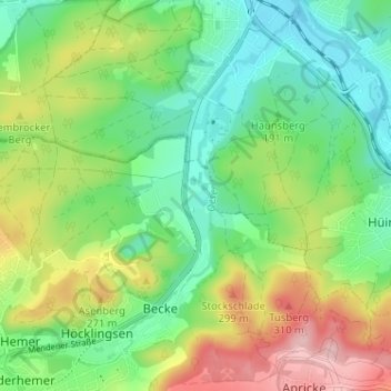 Carte topographique Edelburg, altitude, relief
