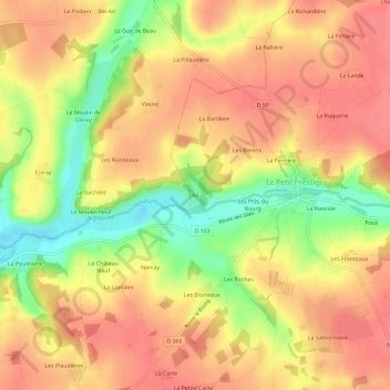 Carte topographique Ré, altitude, relief