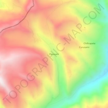 Carte topographique Parusani, altitude, relief