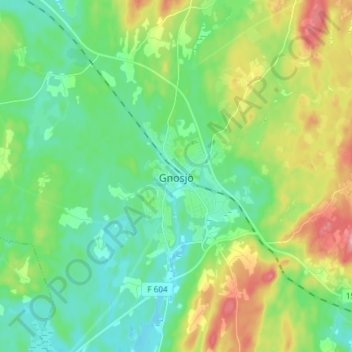 Carte topographique Gnosjö, altitude, relief