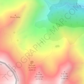 Carte topographique Source, altitude, relief