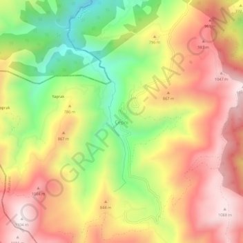 Carte topographique Çepni, altitude, relief