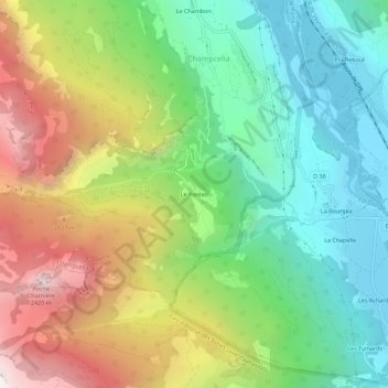 Carte topographique Le Ponteil, altitude, relief