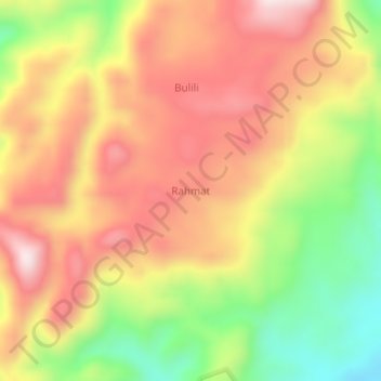 Carte topographique Rahmat, altitude, relief