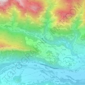 Carte topographique Fedio Massolo, altitude, relief