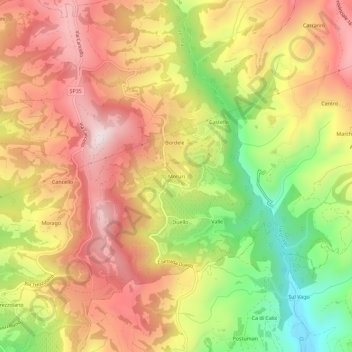 Carte topographique Moruri, altitude, relief