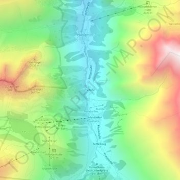 Carte topographique Tieflehn, altitude, relief