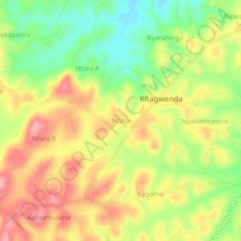 Carte topographique Ntara, altitude, relief