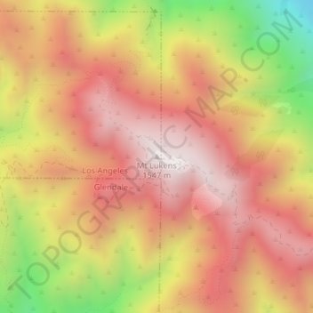 Carte topographique Mount Lukens, altitude, relief