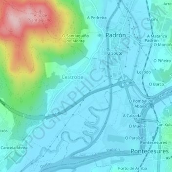 Carte topographique A Pela, altitude, relief