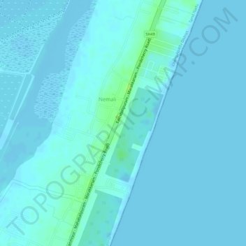Carte topographique ECR Beach View point, altitude, relief
