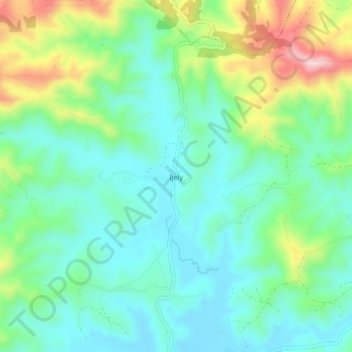 Carte topographique Ijely, altitude, relief