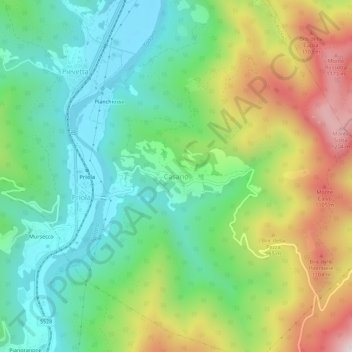 Carte topographique Casario, altitude, relief