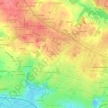Carte topographique La Chasseloire, altitude, relief