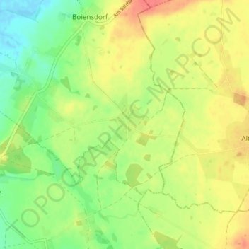 Carte topographique Niendorf, altitude, relief