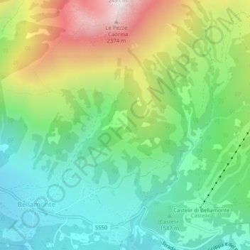 Carte topographique Tremes, altitude, relief