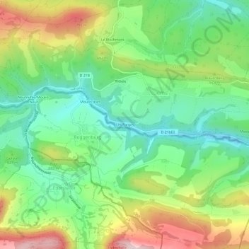 Carte topographique Les Forges, altitude, relief